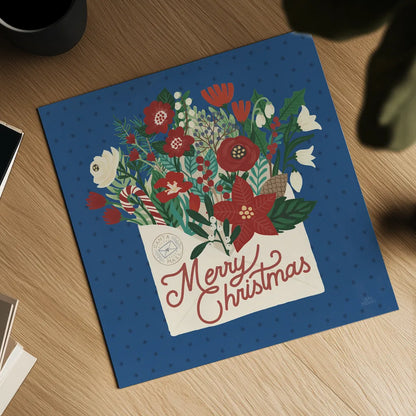 Christmas Wishes IV Dark by Laura Marshall. Shown as a detailed flat fine art print, highlighting archival giclee quality. Available as an archival giclee rolled canvas, fine art paper, or poster print. SKU 67520a.