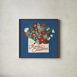 Christmas Wishes IV Dark by Laura Marshall. Shown in a sleek black glass frame for a contemporary gallery look. Available as an archival giclee rolled canvas, fine art paper, or poster print. SKU 67520a.