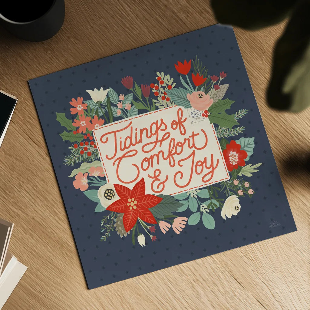 Christmas Wishes V by Laura Marshall. Shown as a detailed flat fine art print, highlighting archival giclee quality. Available as an archival giclee rolled canvas, fine art paper, or poster print. SKU 66387a.