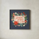 Christmas Wishes V by Laura Marshall. Shown in a sleek black glass frame for a contemporary gallery look. Available as an archival giclee rolled canvas, fine art paper, or poster print. SKU 66387a.
