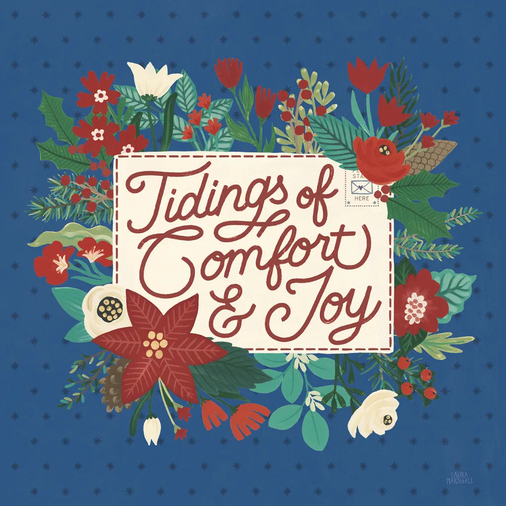 Christmas Wishes V Dark by Laura Marshall. SKU 67521a. Archival Giclee Fine art print for wall decor.