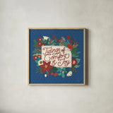 Christmas Wishes V Dark by Laura Marshall. Shown in a natural wood glass frame for a timeless modern aesthetic. Available as an archival giclee rolled canvas, fine art paper, or poster print. SKU 67521a.