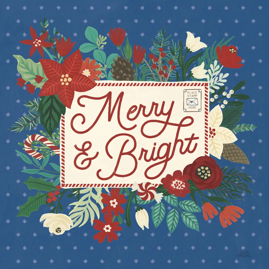 Christmas Wishes VI Dark by Laura Marshall. SKU 67522a. Archival Giclee Fine art print for wall decor.