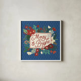 Christmas Wishes VI Dark by Laura Marshall. Shown in a crisp white glass frame for a clean and minimalist style. Available as an archival giclee rolled canvas, fine art paper, or poster print. SKU 67522a.