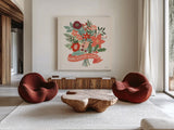 Christmas Wishes VII by Laura Marshall. Shown as extra-large giant wall art in a modern living room. Available as an archival giclee rolled canvas, fine art paper, or poster print. SKU 66389a.