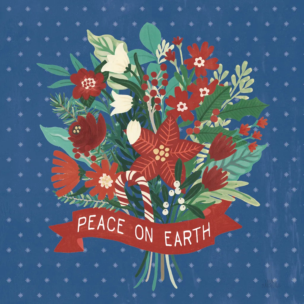 Christmas Wishes VIII Dark by Laura Marshall. SKU 67523a. Archival Giclee Fine art print for wall decor.