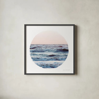 Coastal Colors I by Laura Marshall. Shown in a sleek black glass frame for a contemporary gallery look. Available as an archival giclee rolled canvas, fine art paper, or poster print. SKU 47124a.