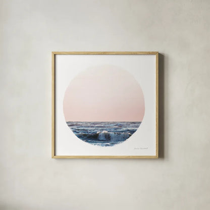 Coastal Colors II by Laura Marshall. Shown in a natural wood glass frame for a timeless modern aesthetic. Available as an archival giclee rolled canvas, fine art paper, or poster print. SKU 47125a.