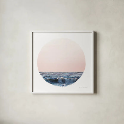 Coastal Colors II by Laura Marshall. Shown in a crisp white glass frame for a clean and minimalist style. Available as an archival giclee rolled canvas, fine art paper, or poster print. SKU 47125a.