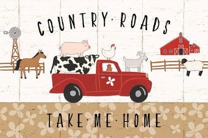 Country Roads I by Laura Marshall. SKU 46821i. Archival Giclee Fine art print for wall decor.