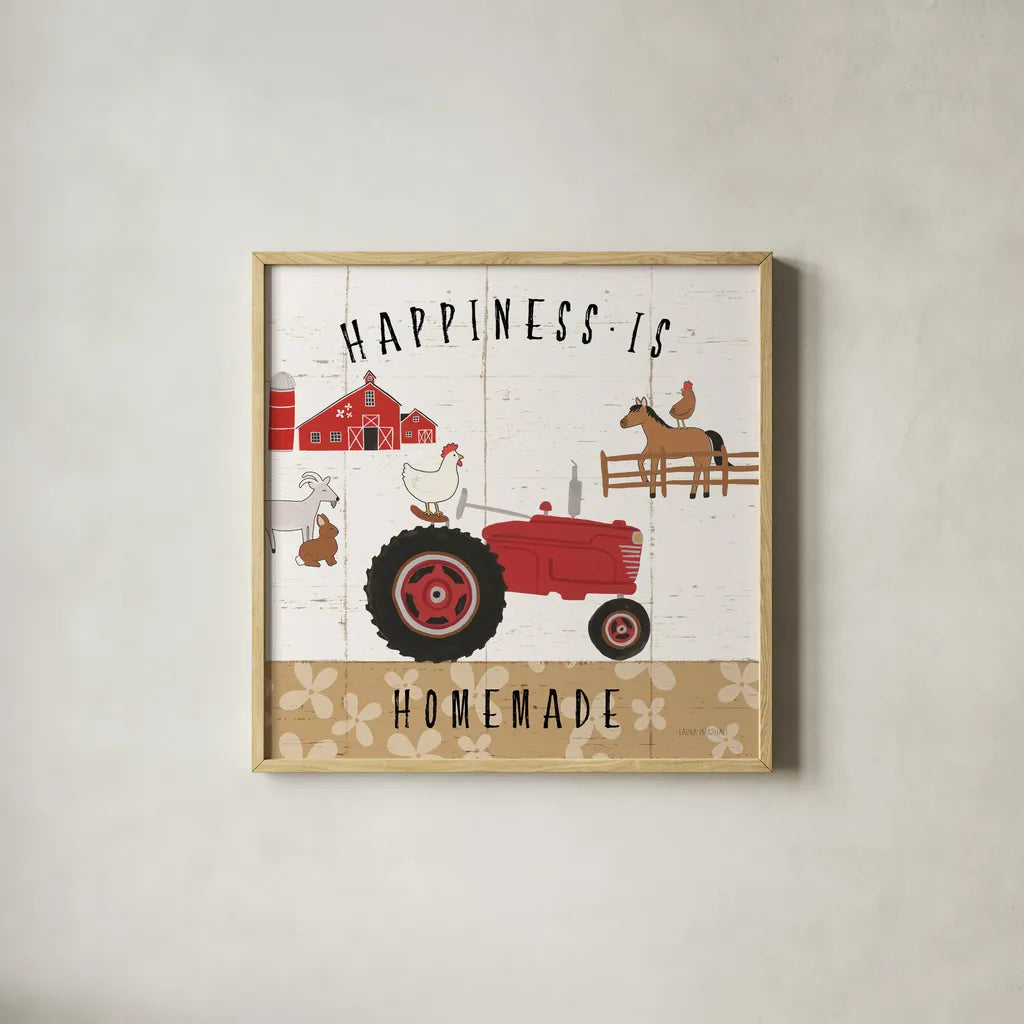 Country Roads II by Laura Marshall. Shown in a natural wood glass frame for a timeless modern aesthetic. Available as an archival giclee rolled canvas, fine art paper, or poster print. SKU 46822a.