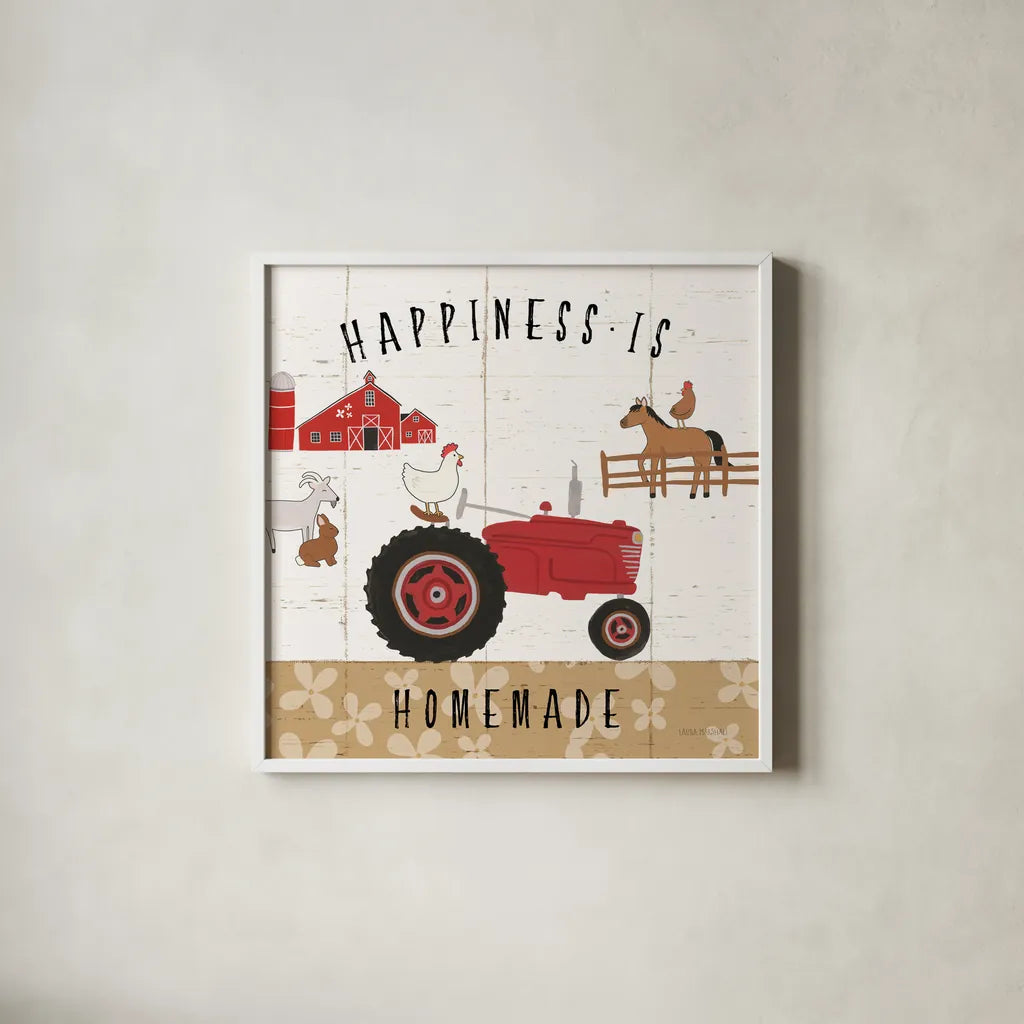 Country Roads II by Laura Marshall. Shown in a crisp white glass frame for a clean and minimalist style. Available as an archival giclee rolled canvas, fine art paper, or poster print. SKU 46822a.