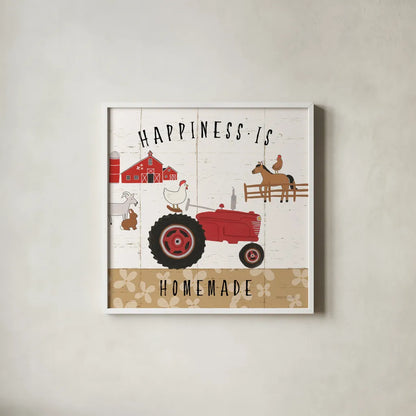 Country Roads II by Laura Marshall. Shown in a crisp white glass frame for a clean and minimalist style. Available as an archival giclee rolled canvas, fine art paper, or poster print. SKU 46822a.