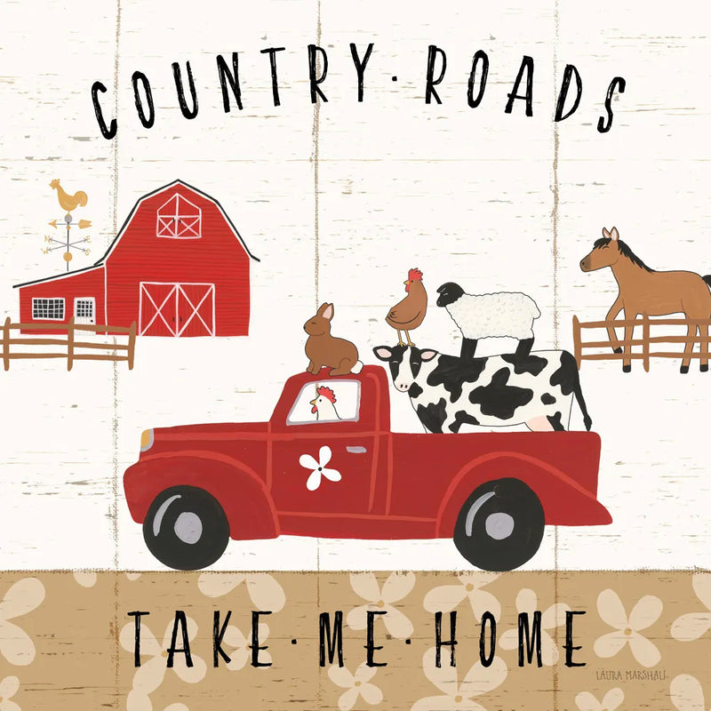 Country Roads III by Laura Marshall. SKU 46823a. Archival Giclee Fine art print for wall decor.