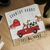 Country Roads III by Laura Marshall. Shown as a detailed flat fine art print, highlighting archival giclee quality. Available as an archival giclee rolled canvas, fine art paper, or poster print. SKU 46823a.