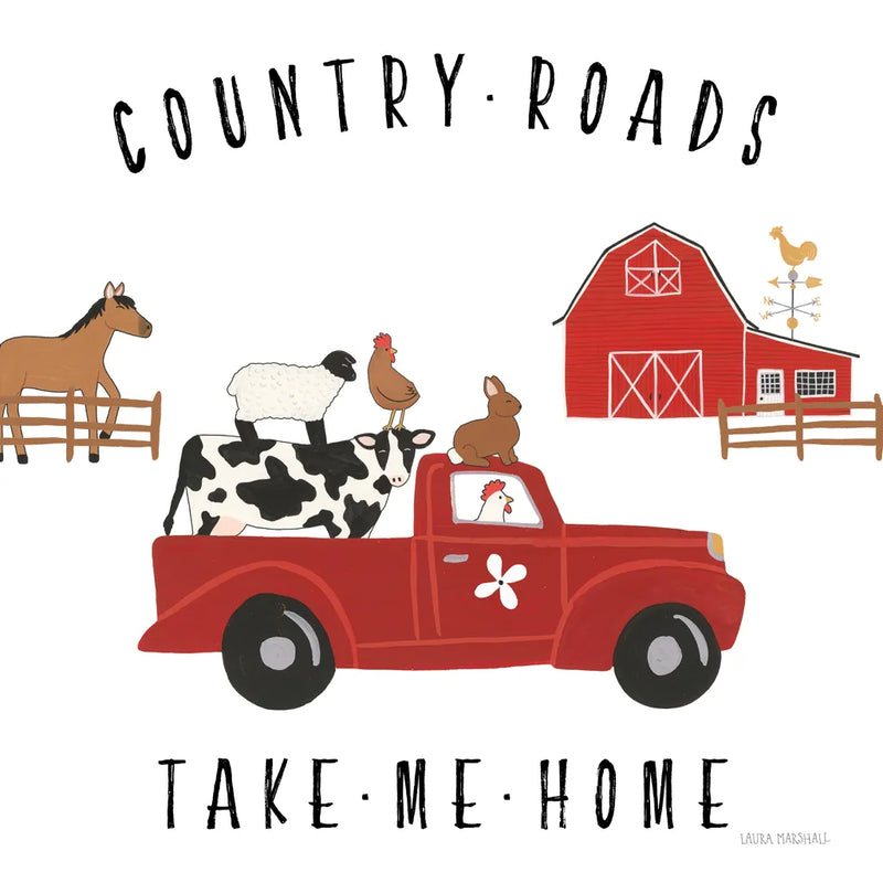 Country Roads III v2 by Laura Marshall. SKU 101778a. Archival Giclee Fine art print for wall decor.