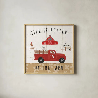 Country Roads IV by Laura Marshall. Shown in a natural wood glass frame for a timeless modern aesthetic. Available as an archival giclee rolled canvas, fine art paper, or poster print. SKU 46824a.