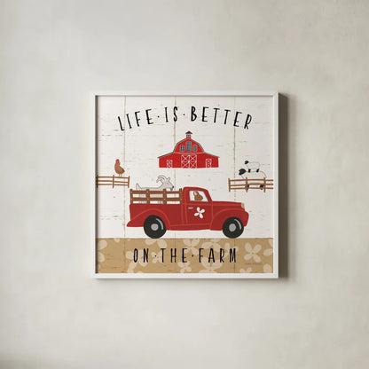 Country Roads IV by Laura Marshall. Shown in a crisp white glass frame for a clean and minimalist style. Available as an archival giclee rolled canvas, fine art paper, or poster print. SKU 46824a.