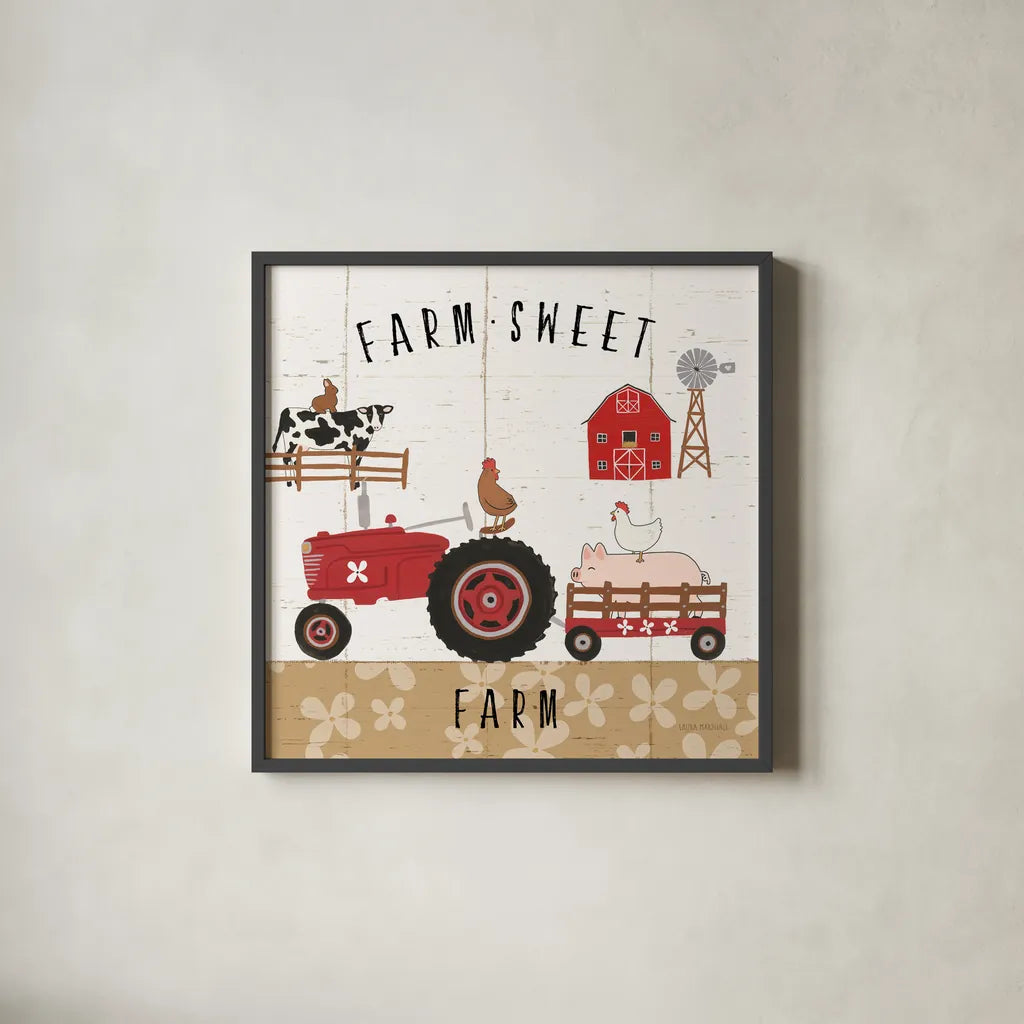 Country Roads V by Laura Marshall. Shown in a sleek black glass frame for a contemporary gallery look. Available as an archival giclee rolled canvas, fine art paper, or poster print. SKU 46825a.