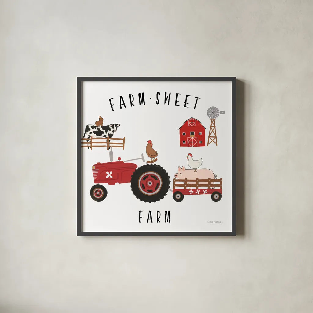 Country Roads V v2 by Laura Marshall. Shown in a sleek black glass frame for a contemporary gallery look. Available as an archival giclee rolled canvas, fine art paper, or poster print. SKU 101779a.