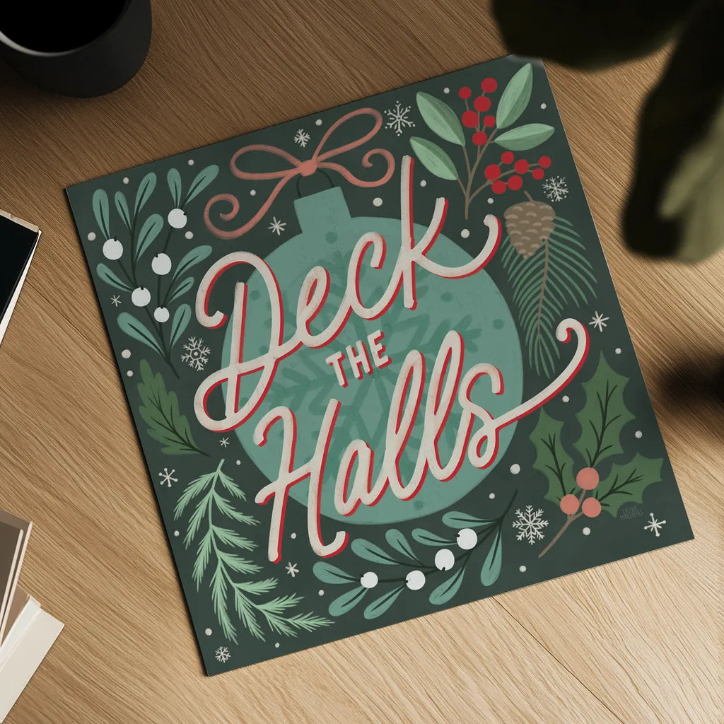 Cozy Christmas II by Laura Marshall. Shown as a detailed flat fine art print, highlighting archival giclee quality. Available as an archival giclee rolled canvas, fine art paper, or poster print. SKU 88767a.