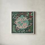 Cozy Christmas II by Laura Marshall. Shown in a crisp white glass frame for a clean and minimalist style. Available as an archival giclee rolled canvas, fine art paper, or poster print. SKU 88767a.