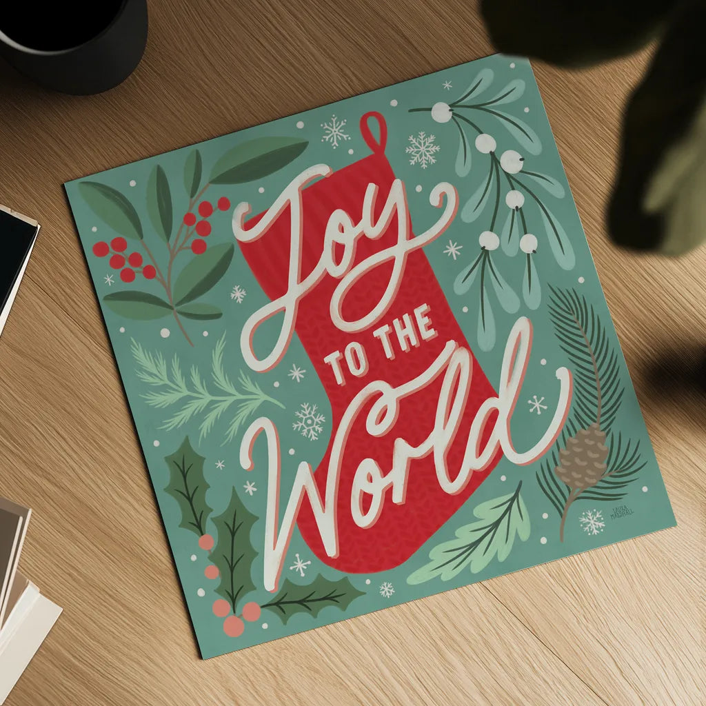 Cozy Christmas III by Laura Marshall. Shown as a detailed flat fine art print, highlighting archival giclee quality. Available as an archival giclee rolled canvas, fine art paper, or poster print. SKU 88768a.