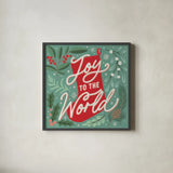 Cozy Christmas III by Laura Marshall. Shown in a sleek black glass frame for a contemporary gallery look. Available as an archival giclee rolled canvas, fine art paper, or poster print. SKU 88768a.