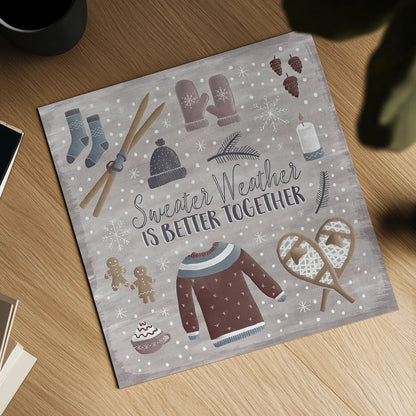 Cozy Winter I by Laura Marshall. Shown as a detailed flat fine art print, highlighting archival giclee quality. Available as an archival giclee rolled canvas, fine art paper, or poster print. SKU 30698a.