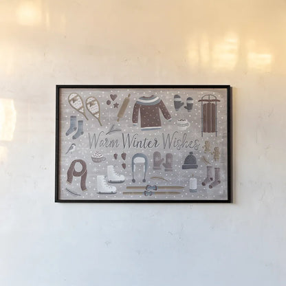 Cozy Winter III by Laura Marshall. shown as a paper print in a black flame. Available as a archival giclee rolled canvas, fine art paper, or poster print. SKU 30700i.