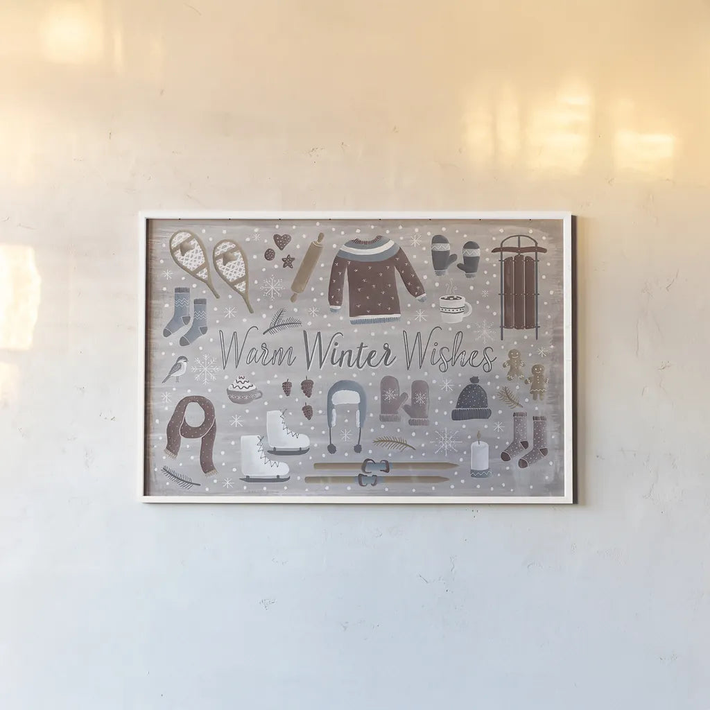 Cozy Winter III by Laura Marshall. shown as a paper print in a white frame. Available as a archival giclee rolled canvas, fine art paper, or poster print. SKU 30700i.