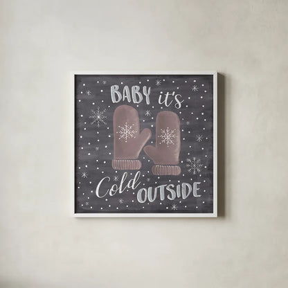 Cozy Winter IV by Laura Marshall. Shown in a crisp white glass frame for a clean and minimalist style. Available as an archival giclee rolled canvas, fine art paper, or poster print. SKU 30701a.