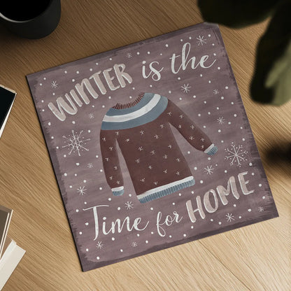 Cozy Winter V by Laura Marshall. Shown as a detailed flat fine art print, highlighting archival giclee quality. Available as an archival giclee rolled canvas, fine art paper, or poster print. SKU 30702a.