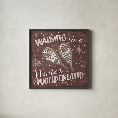 Cozy Winter VI by Laura Marshall. Shown in a sleek black glass frame for a contemporary gallery look. Available as an archival giclee rolled canvas, fine art paper, or poster print. SKU 30703a.