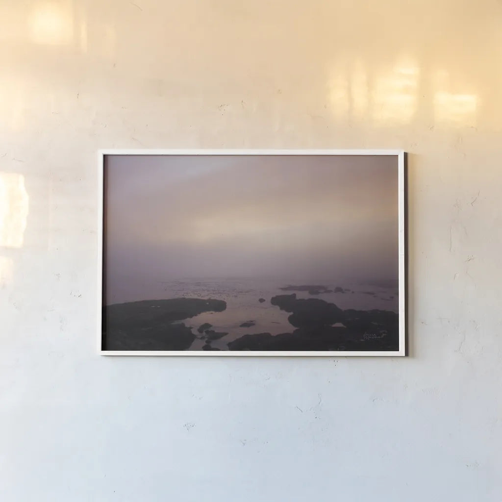 Crescent Bay I by Laura Marshall. shown as a paper print in a white frame. Available as a archival giclee rolled canvas, fine art paper, or poster print. SKU 42967i.