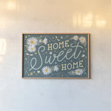 Daisy Garden I by Laura Marshall. shown as a paper print in a natural frame. Available as a archival giclee rolled canvas, fine art paper, or poster print. SKU 80453i.