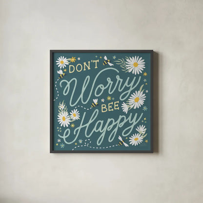 Daisy Garden II by Laura Marshall. Shown in a sleek black glass frame for a contemporary gallery look. Available as an archival giclee rolled canvas, fine art paper, or poster print. SKU 80454a.