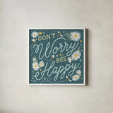 Daisy Garden II by Laura Marshall. Shown in a crisp white glass frame for a clean and minimalist style. Available as an archival giclee rolled canvas, fine art paper, or poster print. SKU 80454a.