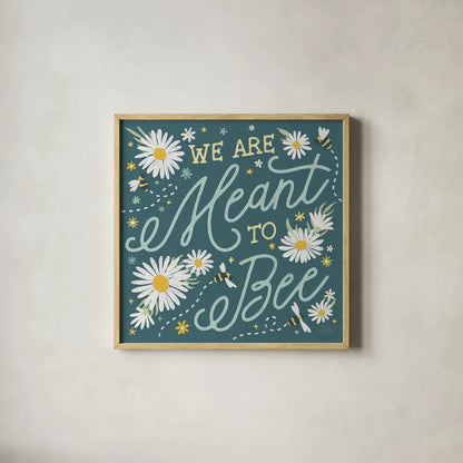 Daisy Garden III by Laura Marshall. Shown in a natural wood glass frame for a timeless modern aesthetic. Available as an archival giclee rolled canvas, fine art paper, or poster print. SKU 80455a.