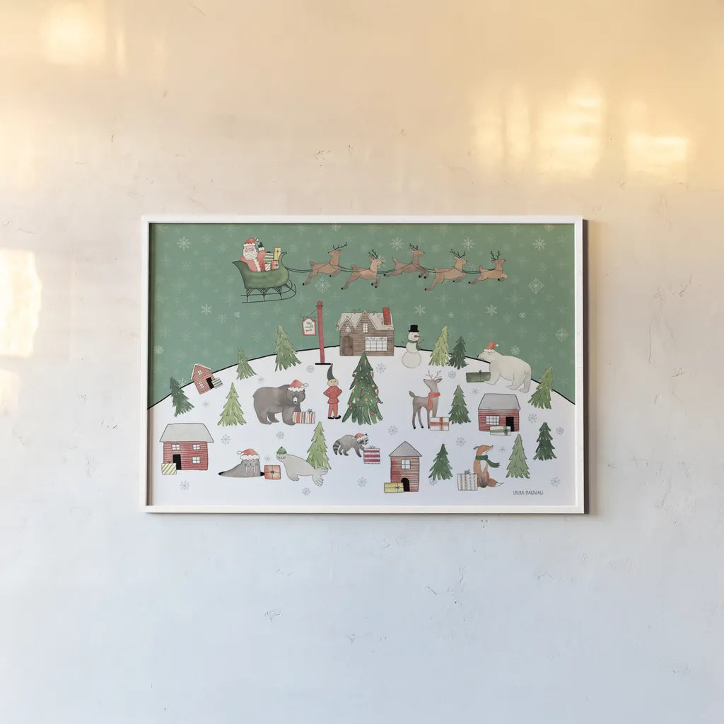 December 25th I by Laura Marshall. shown as a paper print in a white frame. Available as a archival giclee rolled canvas, fine art paper, or poster print. SKU 52121i.