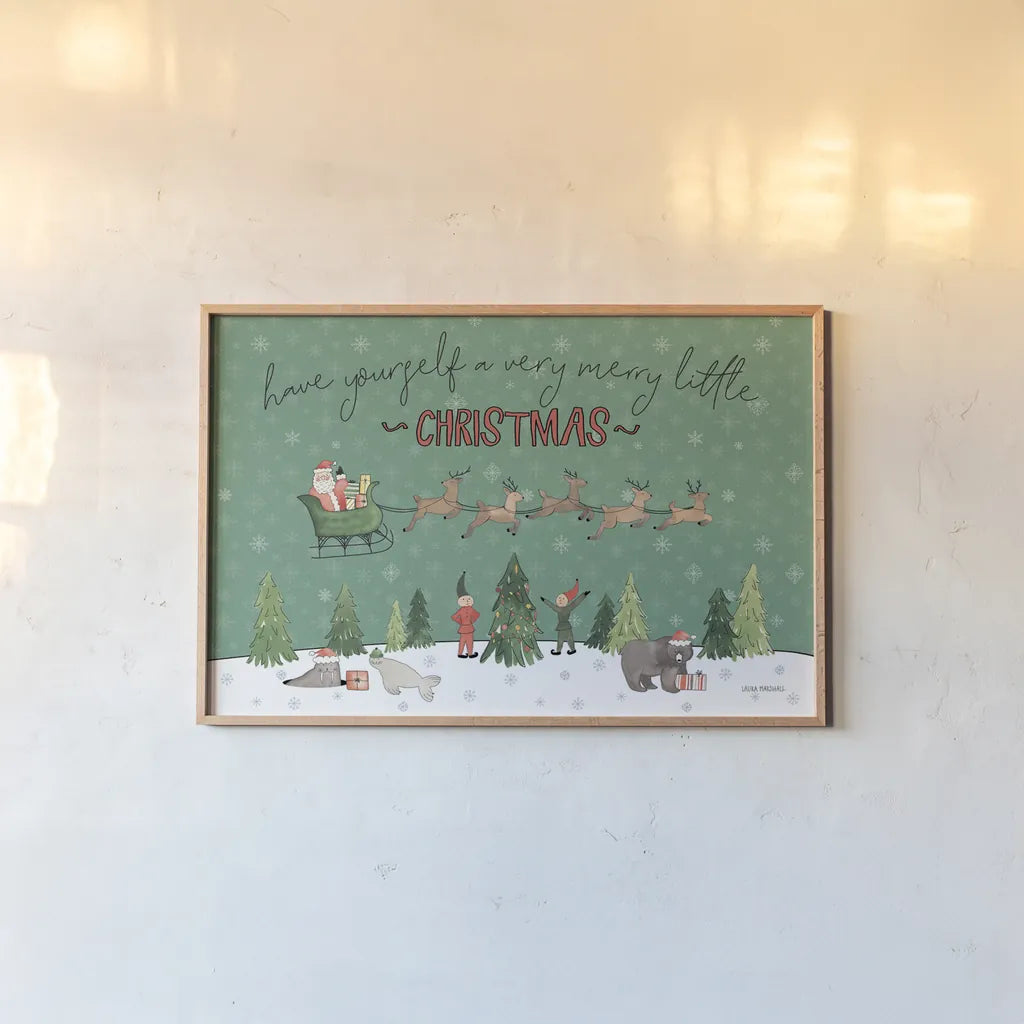 December 25th II by Laura Marshall. shown as a paper print in a natural frame. Available as a archival giclee rolled canvas, fine art paper, or poster print. SKU 52122i.