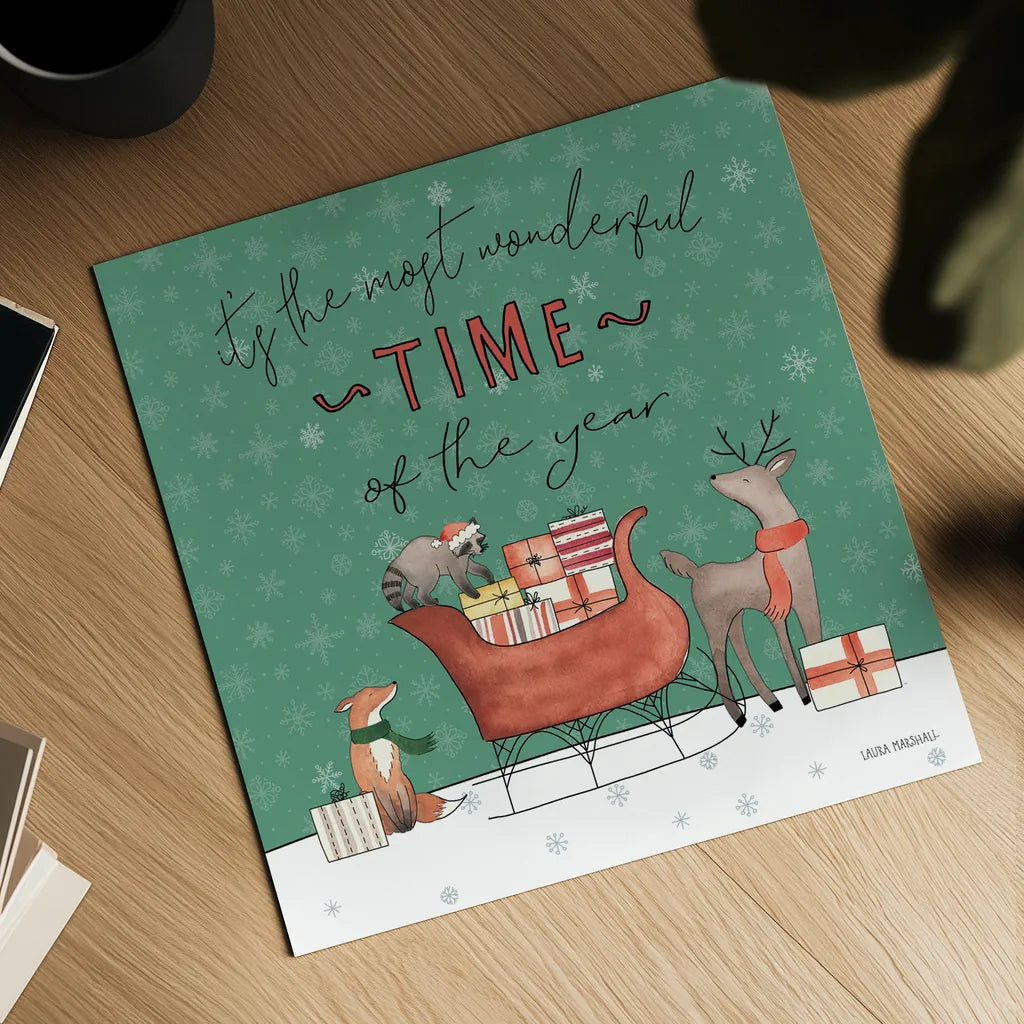 December 25th III by Laura Marshall. Shown as a detailed flat fine art print, highlighting archival giclee quality. Available as an archival giclee rolled canvas, fine art paper, or poster print. SKU 52123a.