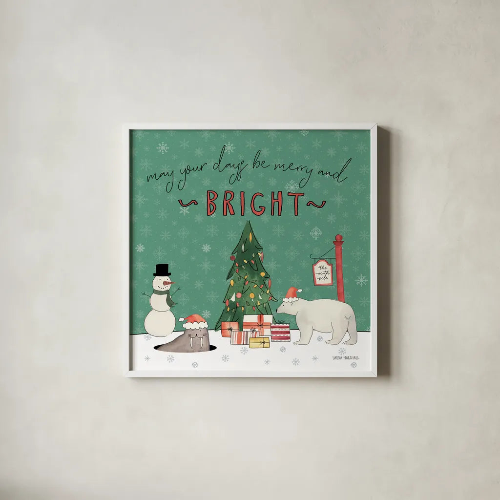 December 25th IV by Laura Marshall. Shown in a crisp white glass frame for a clean and minimalist style. Available as an archival giclee rolled canvas, fine art paper, or poster print. SKU 52124a.