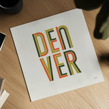 Denver v2 by Laura Marshall. Shown as a detailed flat fine art print, highlighting archival giclee quality. Available as an archival giclee rolled canvas, fine art paper, or poster print. SKU 102078a.