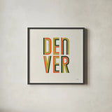 Denver v2 by Laura Marshall. Shown in a sleek black glass frame for a contemporary gallery look. Available as an archival giclee rolled canvas, fine art paper, or poster print. SKU 102078a.