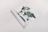 Desert Blooms Abstact Map The World by Laura Marshall. shown as a rolled paper print. Available as archival giclee rolled canvas, fine art paper, or poster print. SKU 68566i.