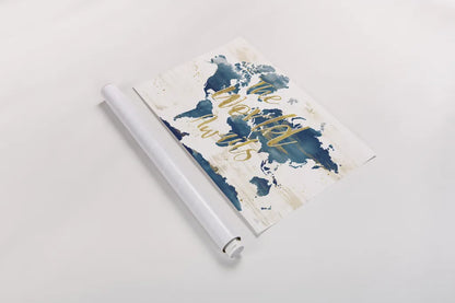 Desert Blooms Abstact Map The World by Laura Marshall. shown as a rolled paper print. Available as archival giclee rolled canvas, fine art paper, or poster print. SKU 68566i.