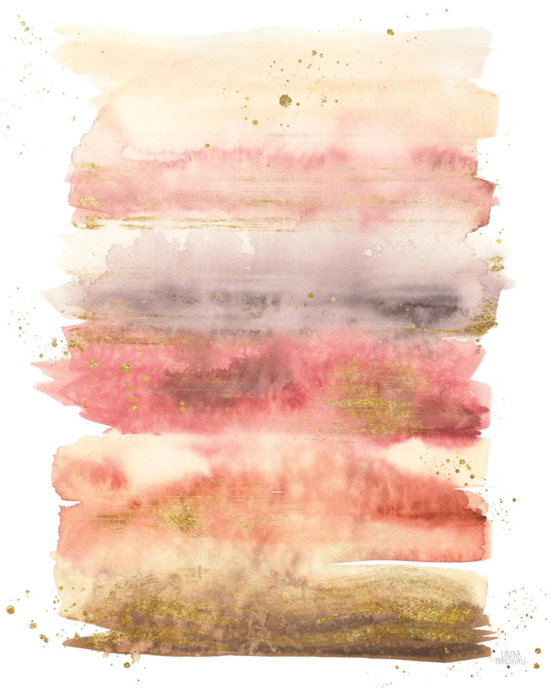 Desert Blooms Abstract I on White by Laura Marshall