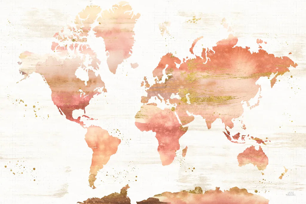 Desert Blooms Abstract Map by Laura Marshall. SKU 67448i. Archival Giclee Fine art print for wall decor.