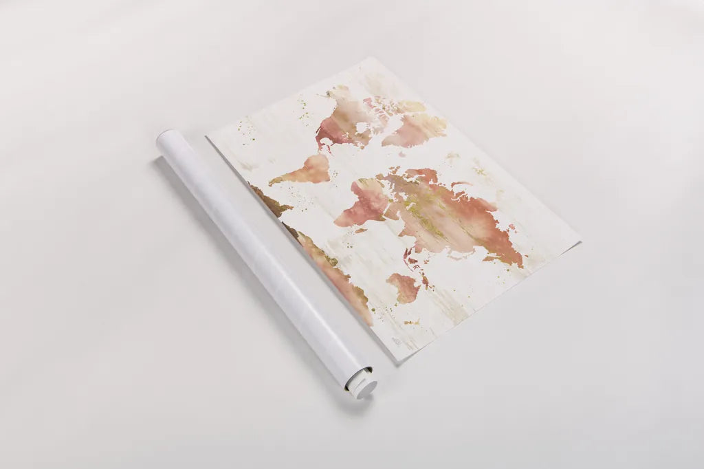 Desert Blooms Abstract Map by Laura Marshall. shown as a rolled paper print. Available as archival giclee rolled canvas, fine art paper, or poster print. SKU 67448i.